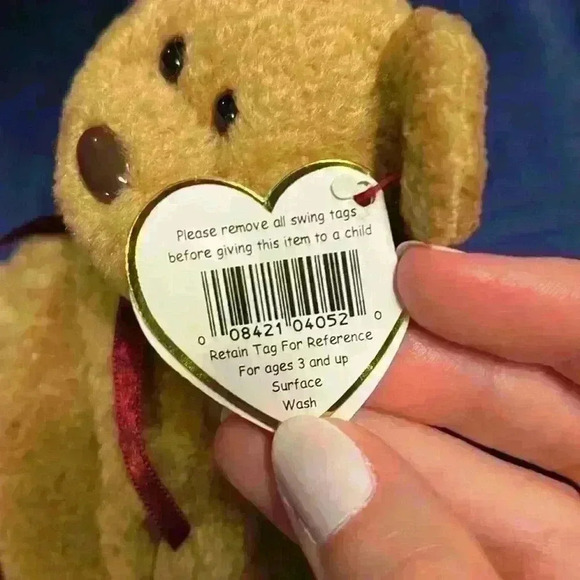 Curly the bear Ty Beanie Baby, with errors - Picture 5 of 8